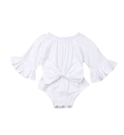 Newborn Baby Girl Ruffled Solid Color Sleeveless Backless Romper Jumpsuit Outfit Sunsuit - Mubimart