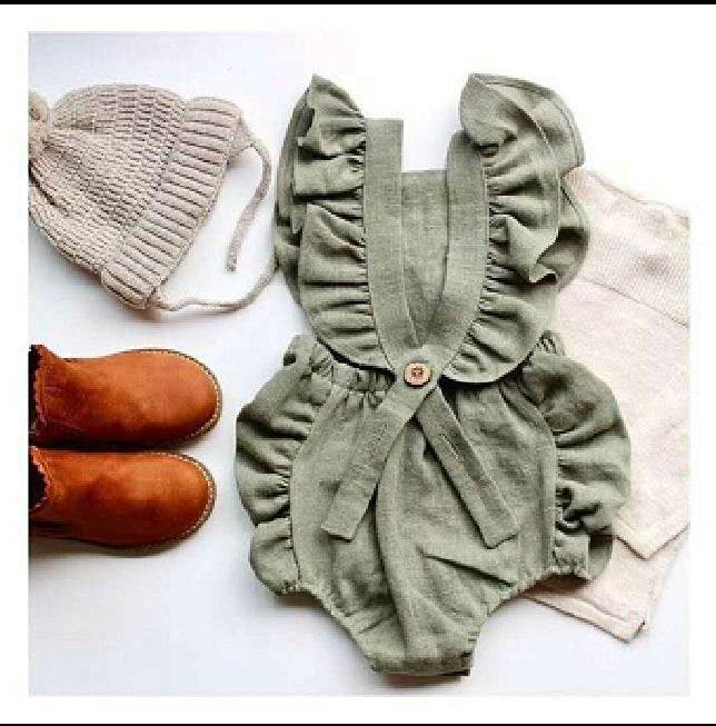 Newborn Baby Girl Ruffled Solid Color Sleeveless Backless Romper Jumpsuit Outfit Sunsuit - Mubimart