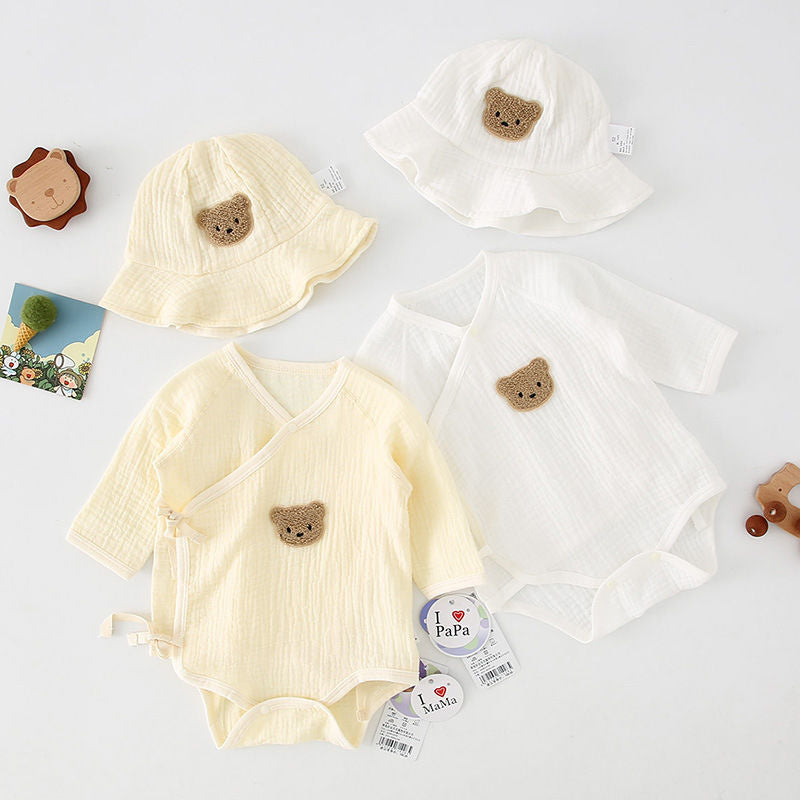 Newborn Baby Summer Gauze Models Long-sleeved Men And Women Hat 0 Full Months 3-6 Thin Section - Mubimart - Baby Cloth 