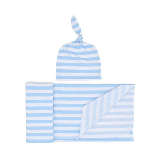 Newborn Pattern Wrapped Cap 2 Piece Set - Mubimart
