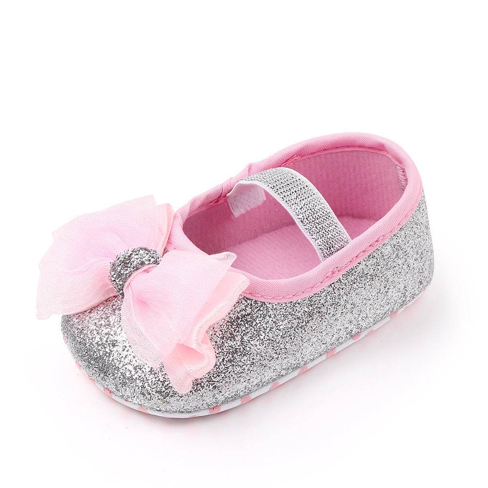 Newborn Princess Shoes Baby Shoes Soft Soled Baby Shoes Bow Princess Shoes Single Shoes - Mubimart