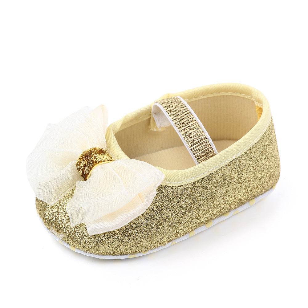 Newborn Princess Shoes Baby Shoes Soft Soled Baby Shoes Bow Princess Shoes Single Shoes - Mubimart