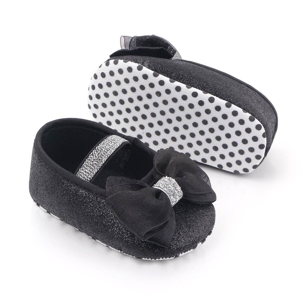 Newborn Princess Shoes Baby Shoes Soft Soled Baby Shoes Bow Princess Shoes Single Shoes - Mubimart