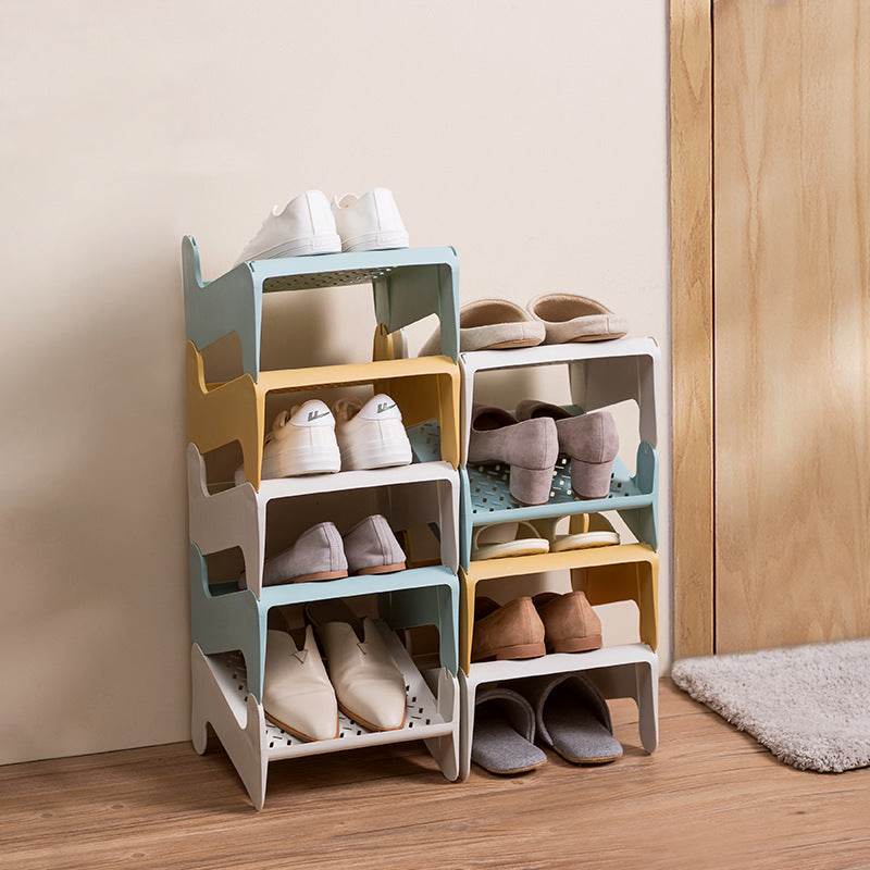 No Punching Layered Foldable Storage Shoe Rack - Mubimart