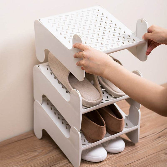 No Punching Layered Foldable Storage Shoe Rack - Mubimart
