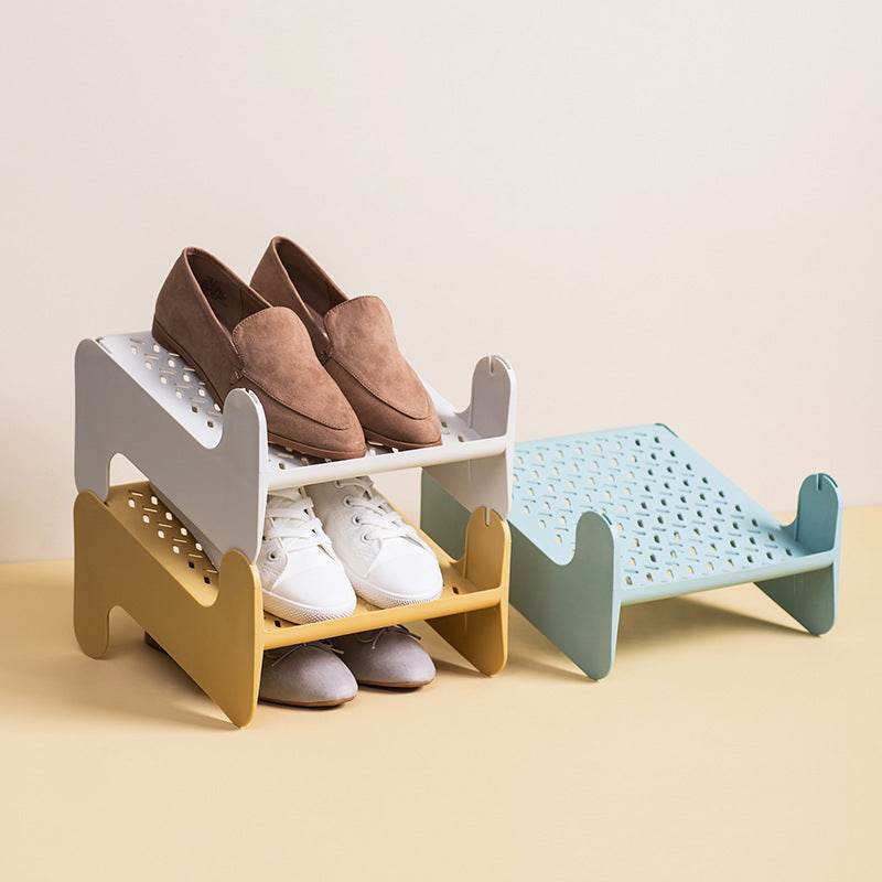 No Punching Layered Foldable Storage Shoe Rack - Mubimart