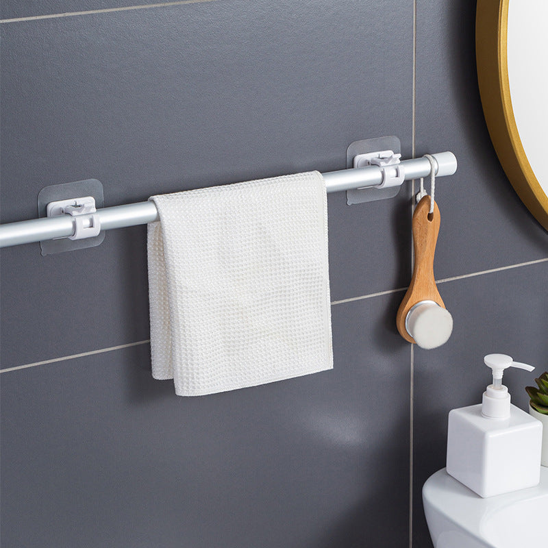 No Punching Traceless Sticker Curtain Rod Hook Multi-function Bracket - Mubimart - Shower curtain rod 