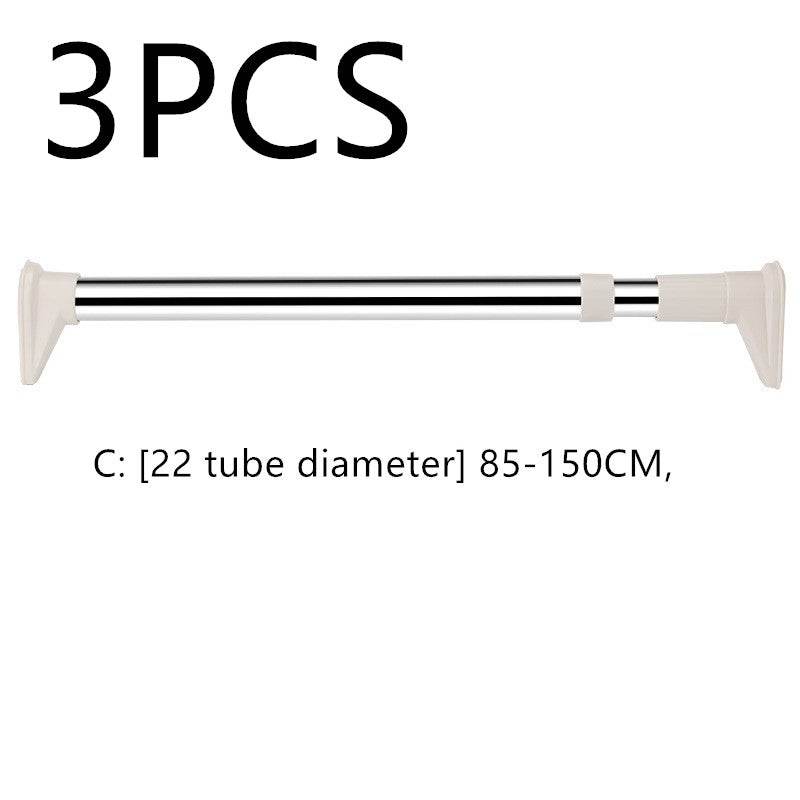 No-curtain Rod Balcony Sanitary Clothes Perforated Rod Roman Curtain Retractable Stainless Hanger - Mubimart
