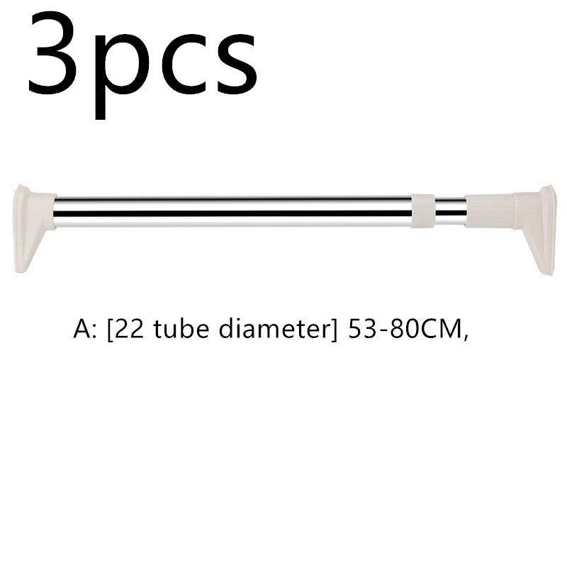 No-curtain Rod Balcony Sanitary Clothes Perforated Rod Roman Curtain Retractable Stainless Hanger - Mubimart