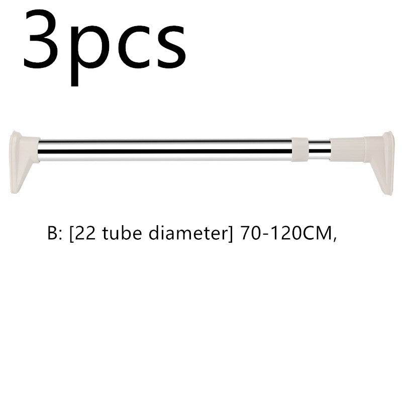 No-curtain Rod Balcony Sanitary Clothes Perforated Rod Roman Curtain Retractable Stainless Hanger - Mubimart