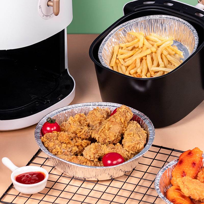 Non-stick Aluminum Foil Liners Air Fryer Disposable Paper Liner Oil-proof Steaming Basket Kitchen Tool BBQ Drip Pan Tray - Mubimart