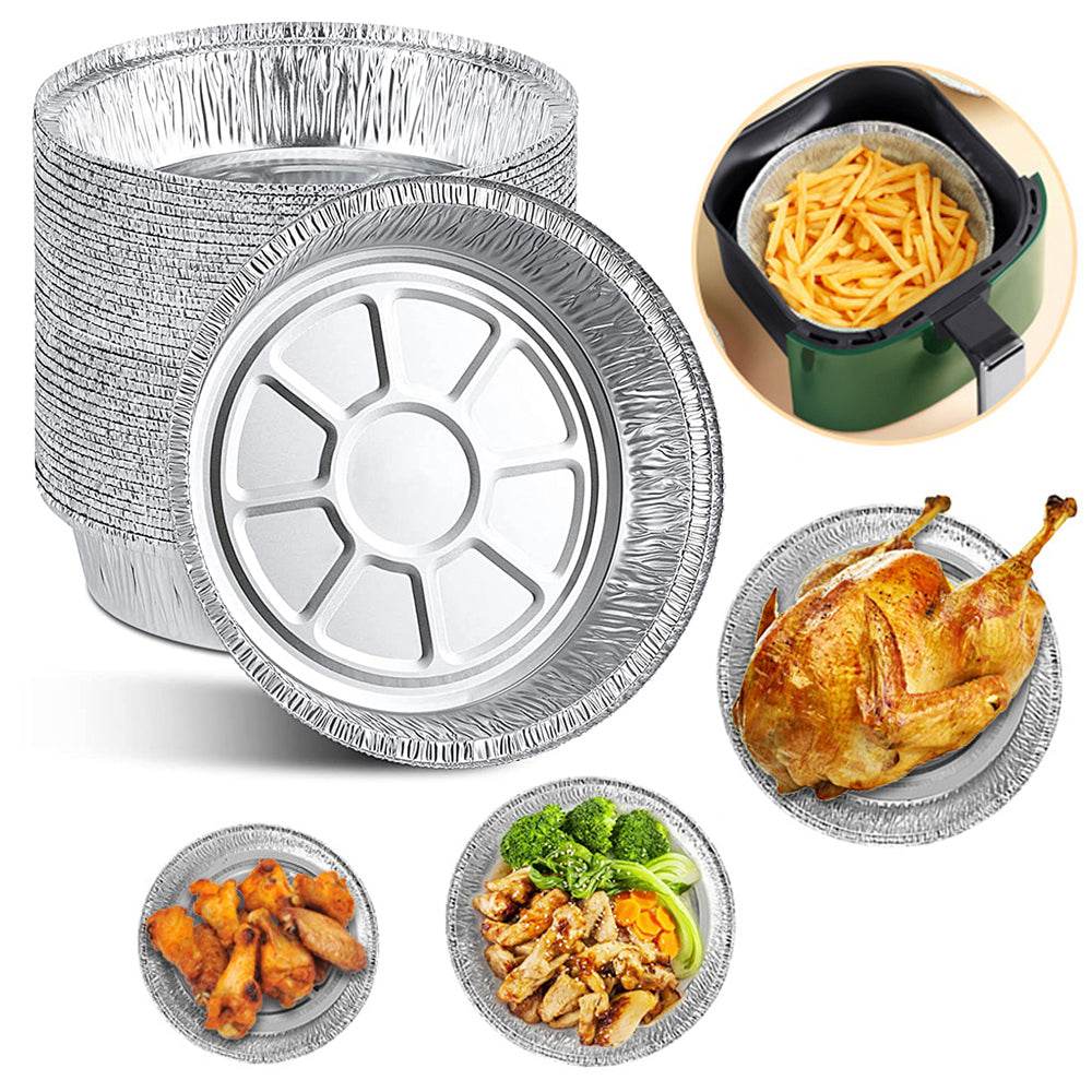 Non-stick Aluminum Foil Liners Air Fryer Disposable Paper Liner Oil-proof Steaming Basket Kitchen Tool BBQ Drip Pan Tray - Mubimart