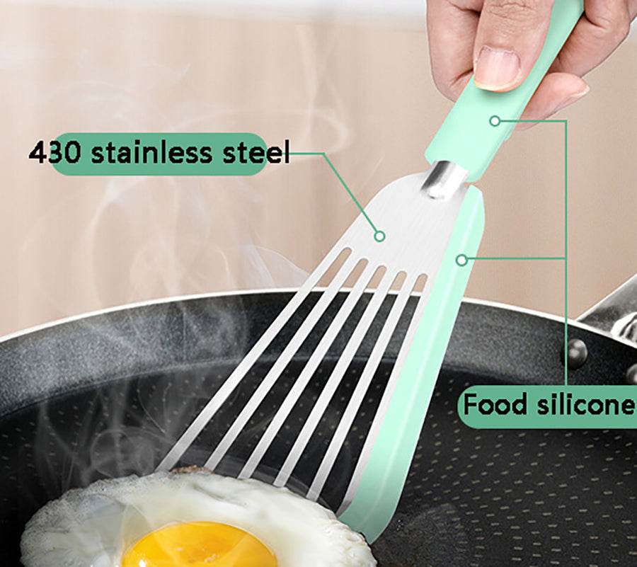 Nonstick Fish Spatula, Thin Slotted Spatulas Turner Silicone Fish Spatulas For Nonstick Cookware, High Heat Resistant BPA Free Cooking Utensils, Ideal For Fish, Eggs, Pancakes - Mubimart