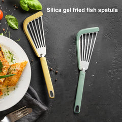 Nonstick Fish Spatula, Thin Slotted Spatulas Turner Silicone Fish Spatulas For Nonstick Cookware, High Heat Resistant BPA Free Cooking Utensils, Ideal For Fish, Eggs, Pancakes - Mubimart - Kitchen Spatulas 