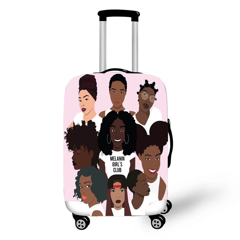 Nopersonality African Art Girl Travel Accessories Luggage Cover Suitcase Protection Baggage Dust Cover Stretch Fabrics 18-30inch - Mubimart