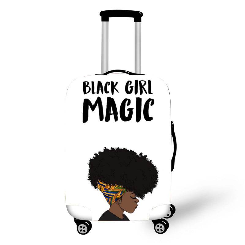 Nopersonality African Art Girl Travel Accessories Luggage Cover Suitcase Protection Baggage Dust Cover Stretch Fabrics 18-30inch - Mubimart