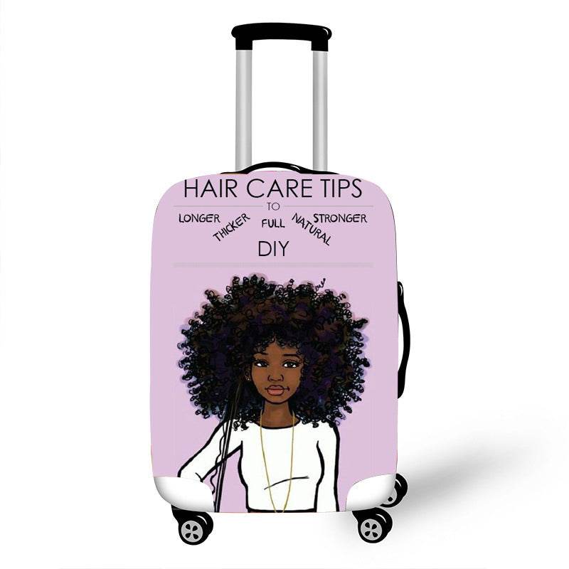 Nopersonality African Art Girl Travel Accessories Luggage Cover Suitcase Protection Baggage Dust Cover Stretch Fabrics 18-30inch - Mubimart