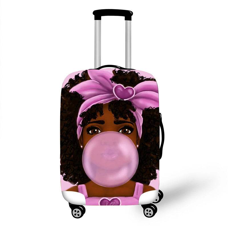 Nopersonality African Art Girl Travel Accessories Luggage Cover Suitcase Protection Baggage Dust Cover Stretch Fabrics 18-30inch - Mubimart