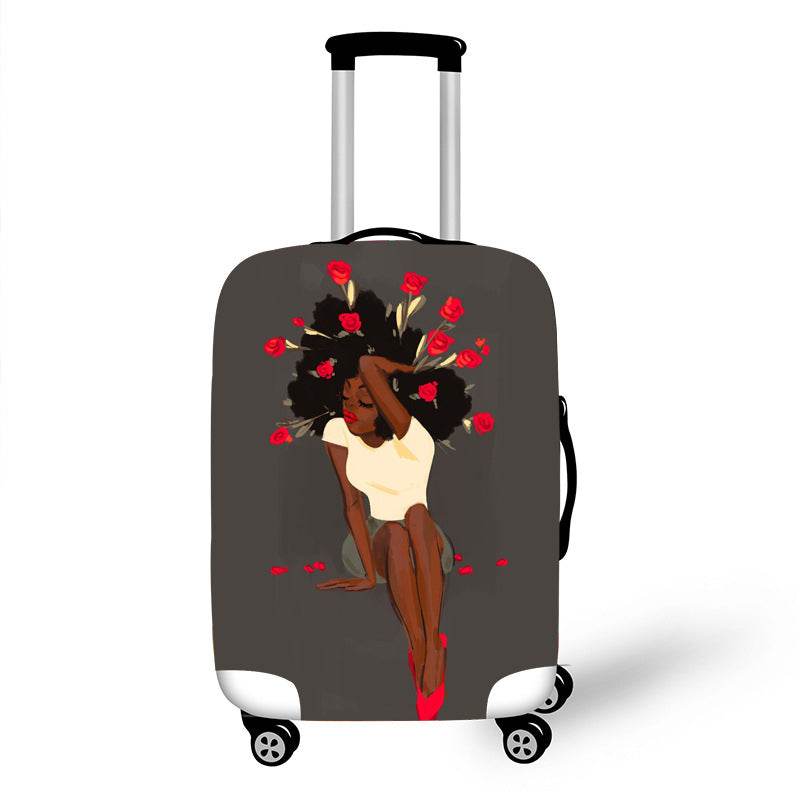 Nopersonality African Art Girl Travel Accessories Luggage Cover Suitcase Protection Baggage Dust Cover Stretch Fabrics 18-30inch - Mubimart
