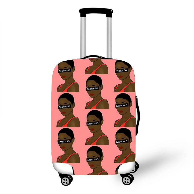 Nopersonality African Art Girl Travel Accessories Luggage Cover Suitcase Protection Baggage Dust Cover Stretch Fabrics 18-30inch - Mubimart