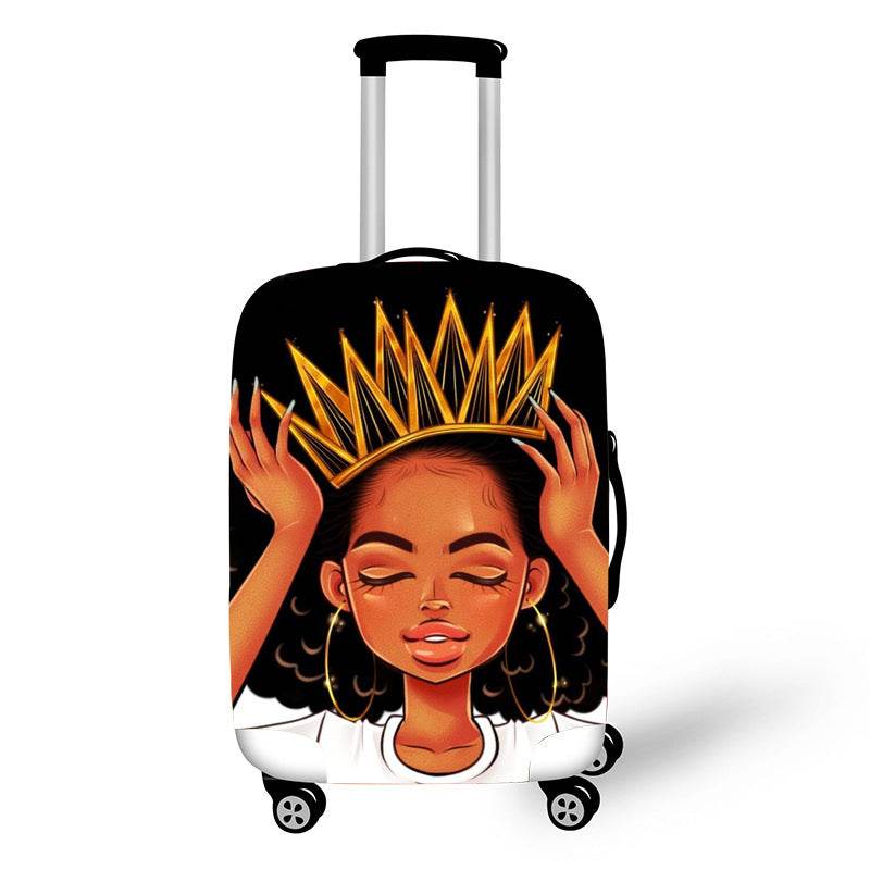 Nopersonality African Art Girl Travel Accessories Luggage Cover Suitcase Protection Baggage Dust Cover Stretch Fabrics 18-30inch - Mubimart