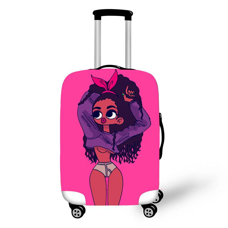 Nopersonality African Art Girl Travel Accessories Luggage Cover Suitcase Protection Baggage Dust Cover Stretch Fabrics 18-30inch - Mubimart