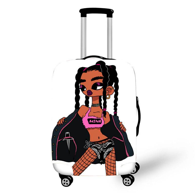 Nopersonality African Art Girl Travel Accessories Luggage Cover Suitcase Protection Baggage Dust Cover Stretch Fabrics 18-30inch - Mubimart