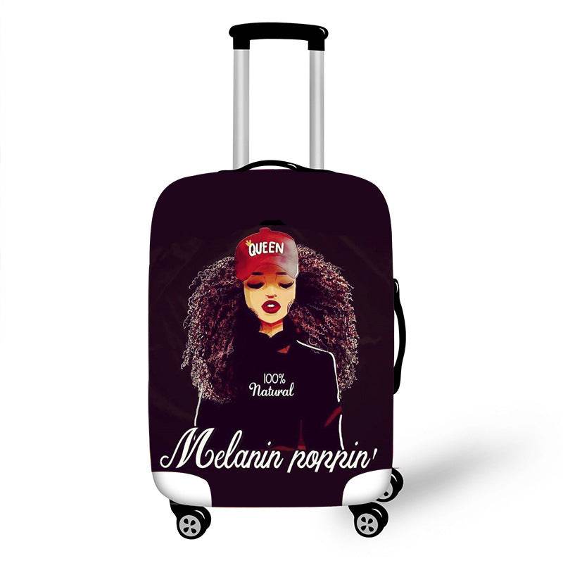 Nopersonality African Art Girl Travel Accessories Luggage Cover Suitcase Protection Baggage Dust Cover Stretch Fabrics 18-30inch - Mubimart