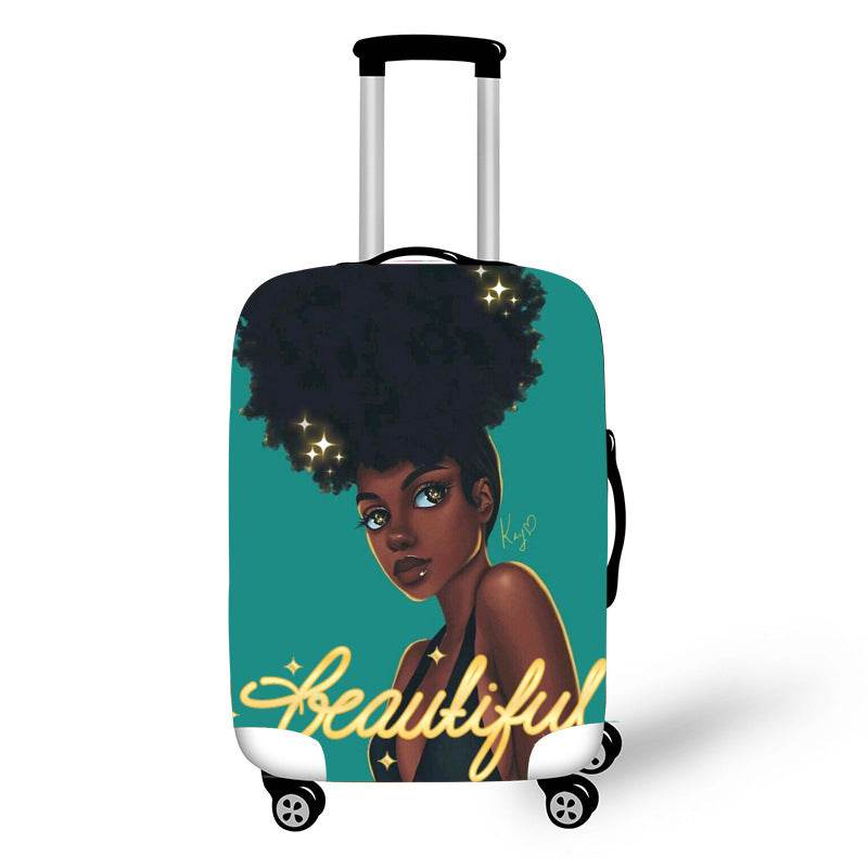 Nopersonality African Art Girl Travel Accessories Luggage Cover Suitcase Protection Baggage Dust Cover Stretch Fabrics 18-30inch - Mubimart
