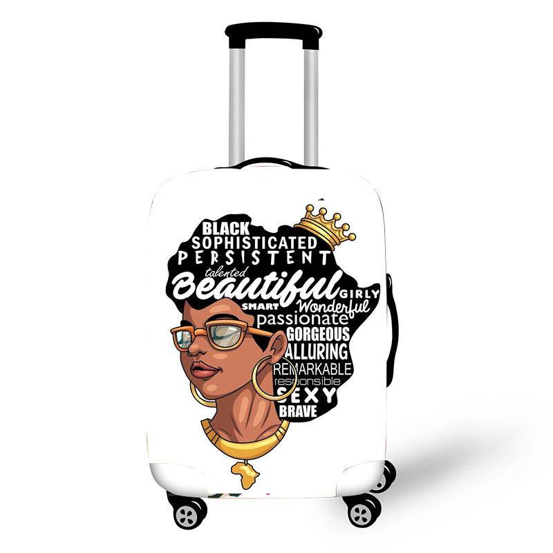 Nopersonality African Art Girl Travel Accessories Luggage Cover Suitcase Protection Baggage Dust Cover Stretch Fabrics 18-30inch - Mubimart