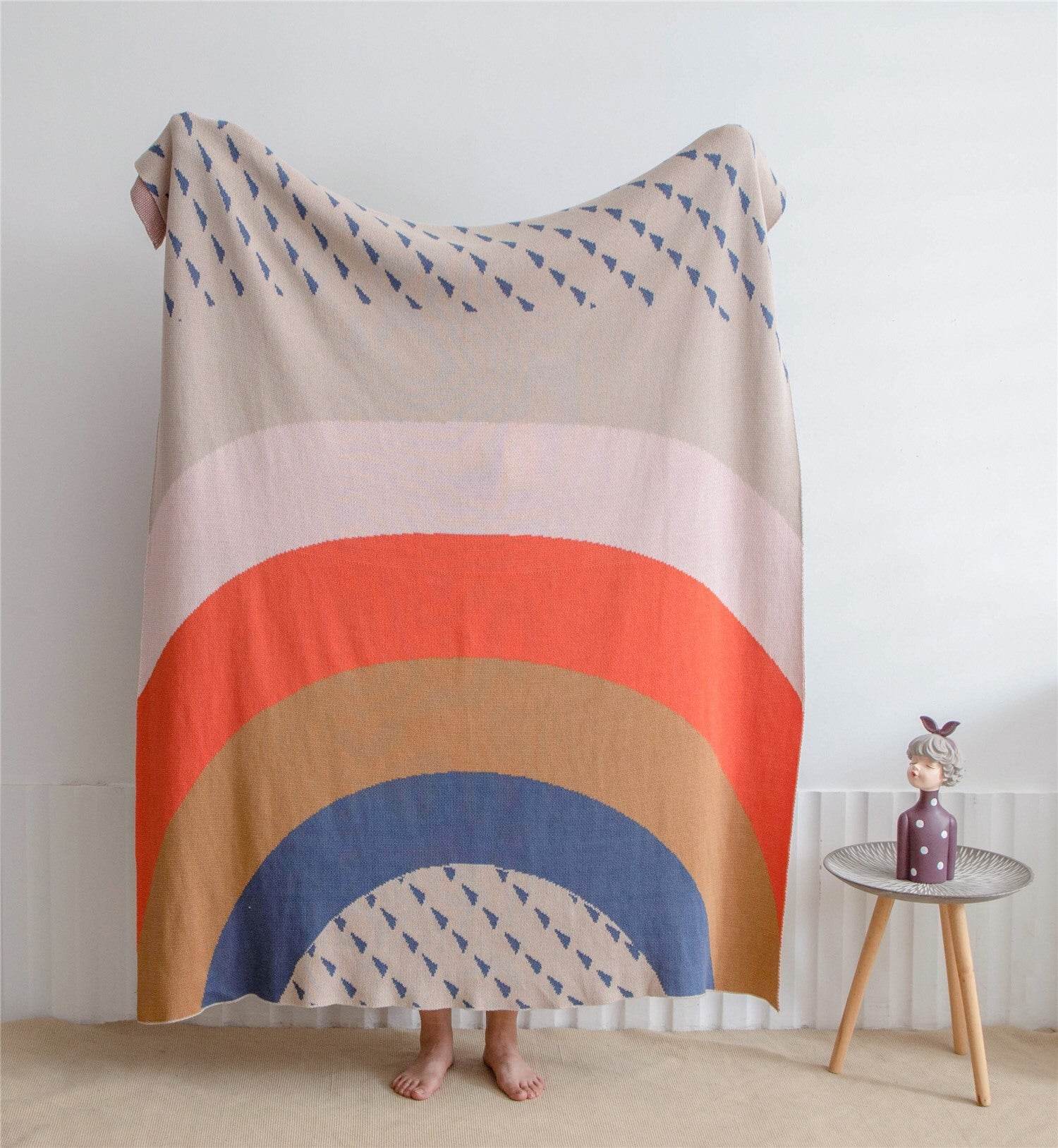 Nordic Cotton Wool Blanket Napping Blanket Cover Blanket - Mubimart