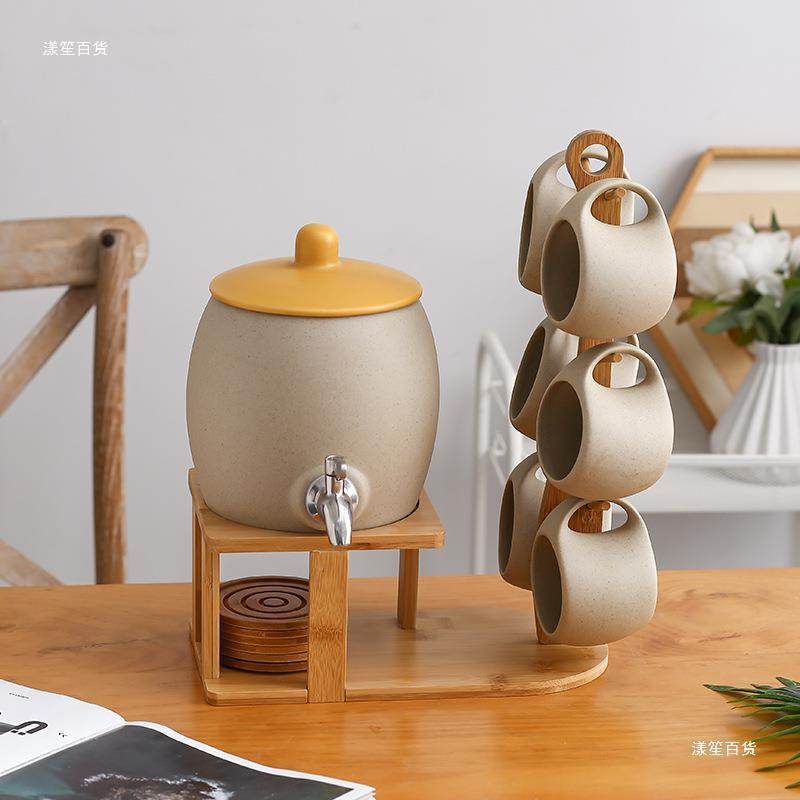 Nordic Creative Ceramic Water Pitcher Cup Set Suit - Mubimart