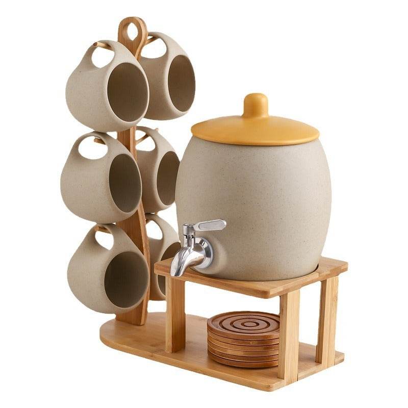 Nordic Creative Ceramic Water Pitcher Cup Set Suit - Mubimart