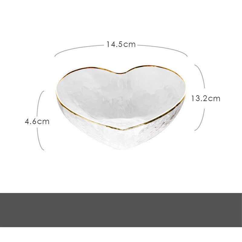 Nordic Creative Love Phnom Penh Glass Bowl Heart-shaped Cup Dessert Bowl - Mubimart -  