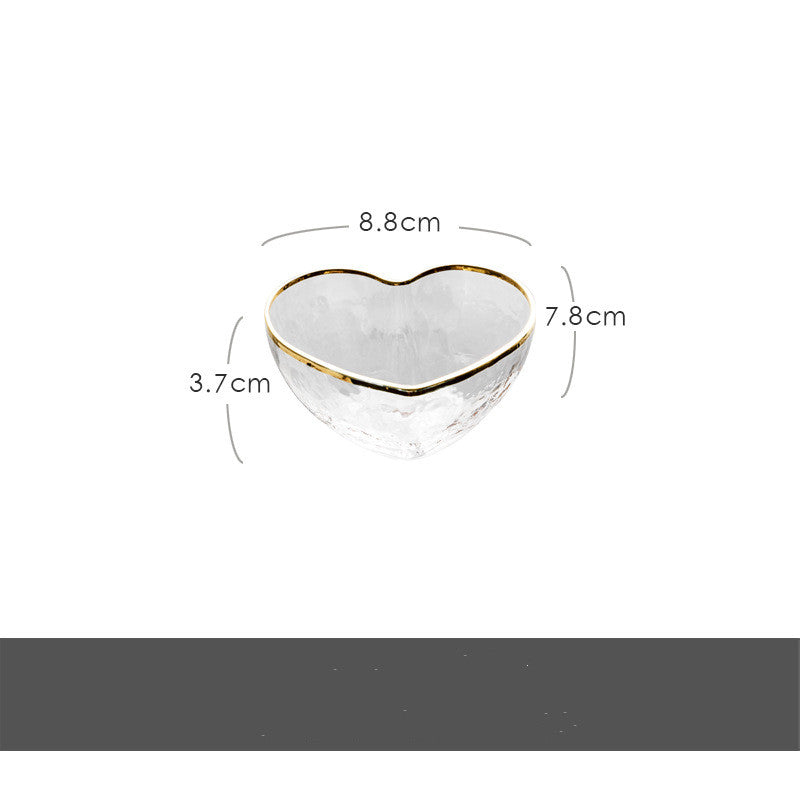 Nordic Creative Love Phnom Penh Glass Bowl Heart-shaped Cup Dessert Bowl - Mubimart -  