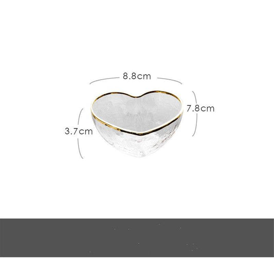 Nordic Creative Love Phnom Penh Glass Bowl Heart-shaped Cup Dessert Bowl - Mubimart