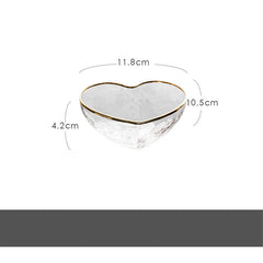 Nordic Creative Love Phnom Penh Glass Bowl Heart-shaped Cup Dessert Bowl - Mubimart -  