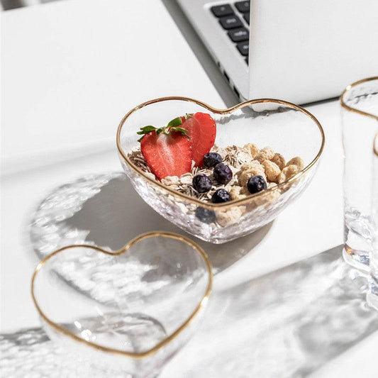 Nordic Creative Love Phnom Penh Glass Bowl Heart-shaped Cup Dessert Bowl - Mubimart