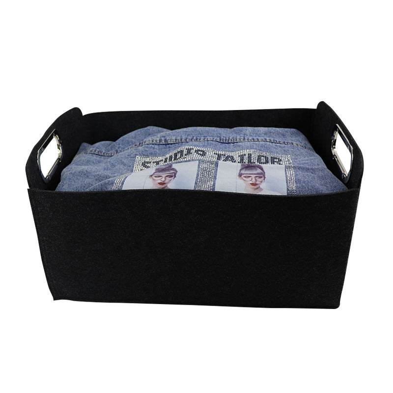 Nordic Felt Storage Basket Sundries Storage Basket Toy Basket Portable Laundry Storage Box - Mubimart