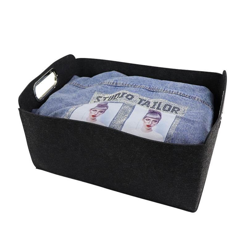 Nordic Felt Storage Basket Sundries Storage Basket Toy Basket Portable Laundry Storage Box - Mubimart