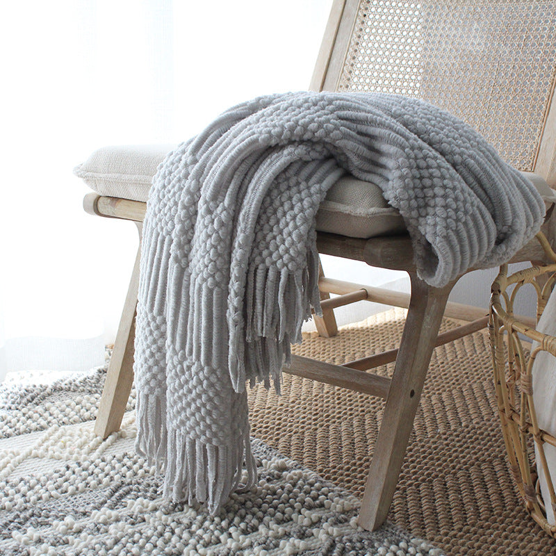 Nordic Knitted Blanket Woolen Blanket Blanket Bubble Blanket Sofa Blanket - Mubimart -  