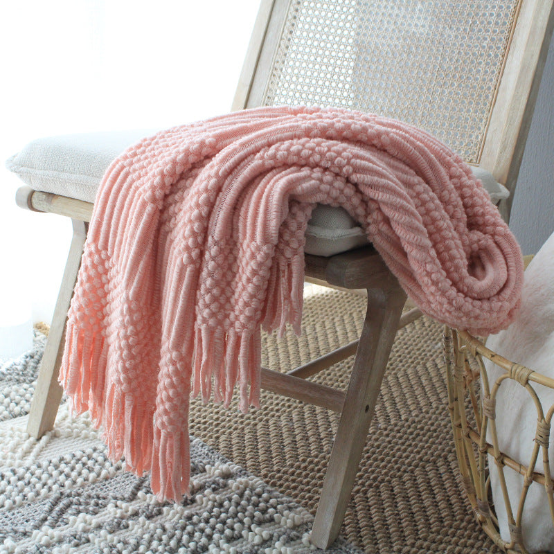 Nordic Knitted Blanket Woolen Blanket Blanket Bubble Blanket Sofa Blanket - Mubimart -  