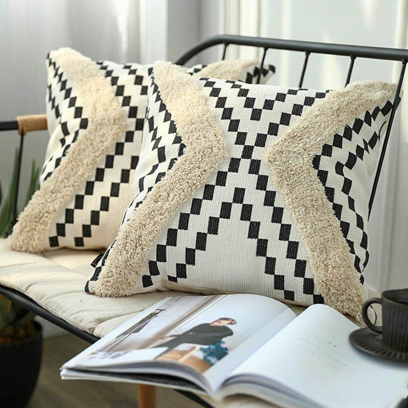 Nordic New Moroccan Sofa Pillow Waist Pillow Tufted Ins Pillow Bed Pillow - Mubimart