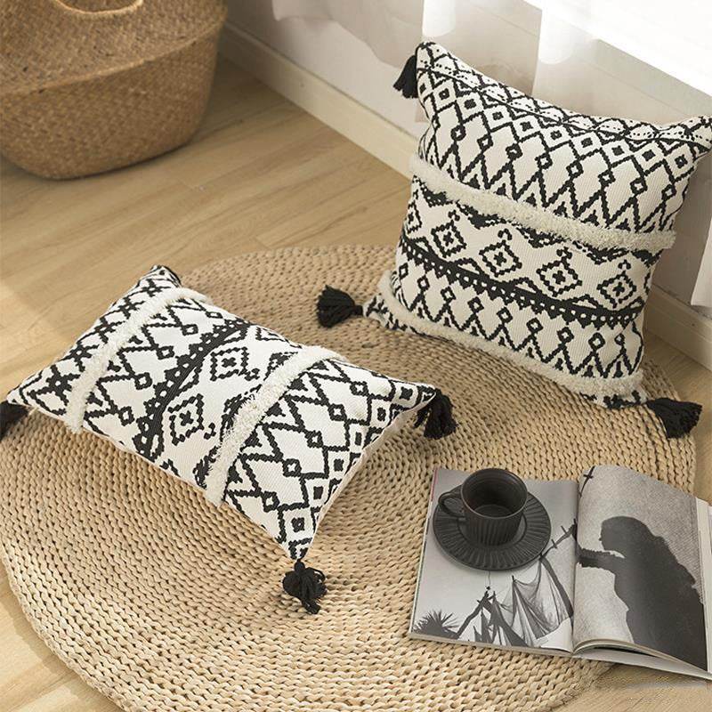 Nordic New Moroccan Sofa Pillow Waist Pillow Tufted Ins Pillow Bed Pillow - Mubimart