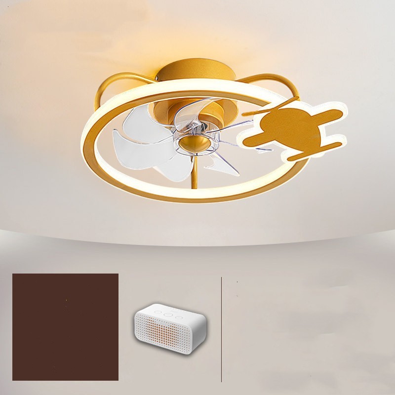 Nordic Simple Household Electric Fan Chandelier Childrens Fan Lamp Bedroom Ceiling Fan Lamp - Mubimart -  