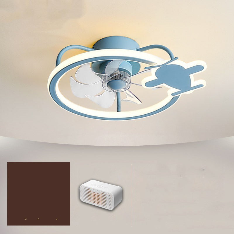 Nordic Simple Household Electric Fan Chandelier Childrens Fan Lamp Bedroom Ceiling Fan Lamp - Mubimart -  