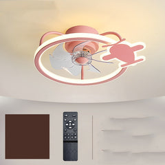 Nordic Simple Household Electric Fan Chandelier Childrens Fan Lamp Bedroom Ceiling Fan Lamp - Mubimart - Ceiling Fans 