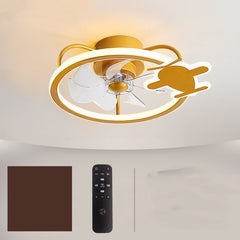 Nordic Simple Household Electric Fan Chandelier Childrens Fan Lamp Bedroom Ceiling Fan Lamp - Mubimart -  