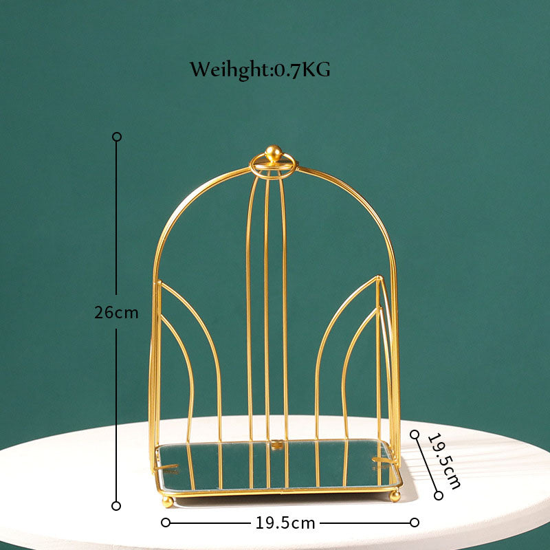 Nordic Simple Wrought Iron Golden Bird Cage Multi-Layer Rack - Mubimart -  