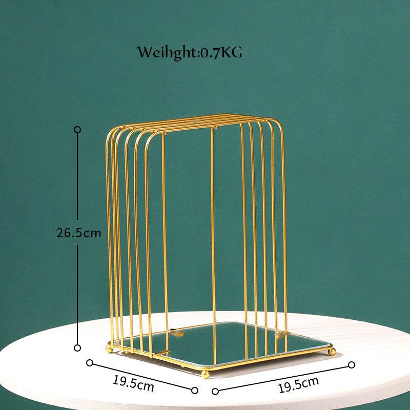 Nordic Simple Wrought Iron Golden Bird Cage Multi-Layer Rack - Mubimart